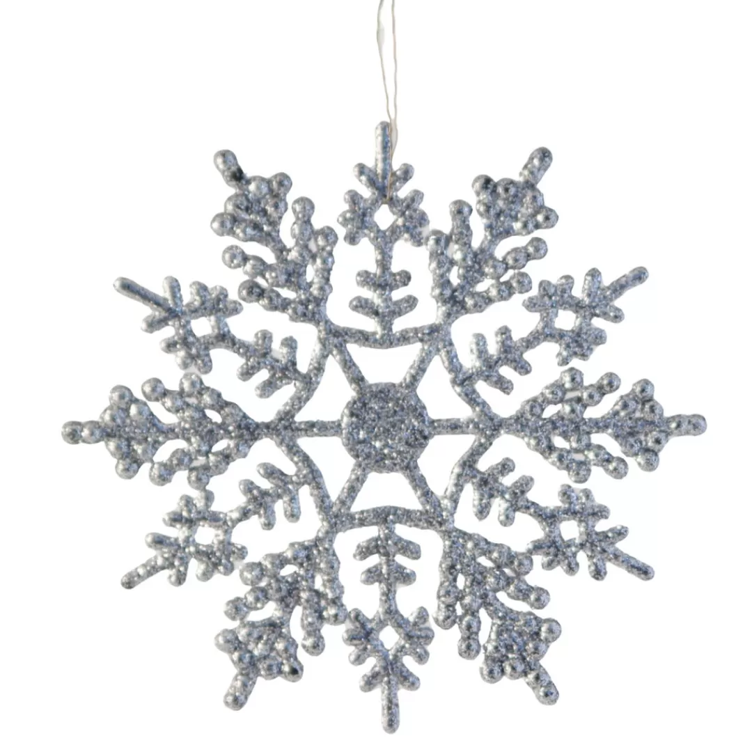 The Christmas Shop Window Clings*10 Silver Glitter Snowflakes