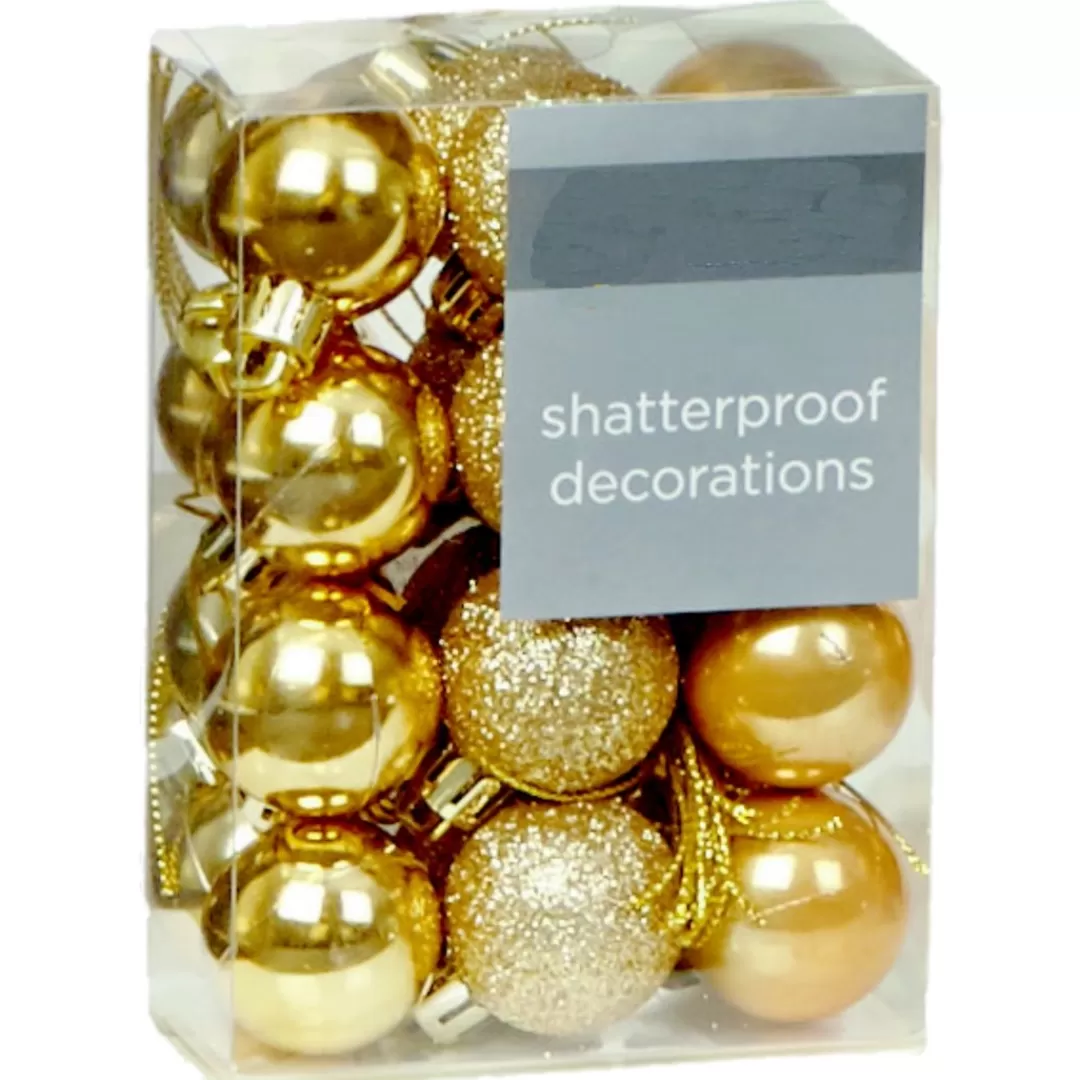 The Christmas Shop Gold Theme | Shatterproof*30mm Gold Baubles