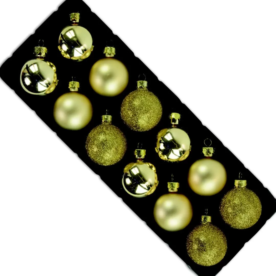 The Christmas Shop Gold Theme | Glass*4cm Gold Glass Baubles