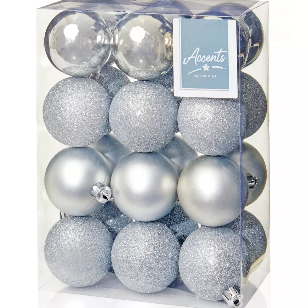 The Christmas Shop Silver & White Theme | Shatterproof*60mm Silver Shatterproof Baubles