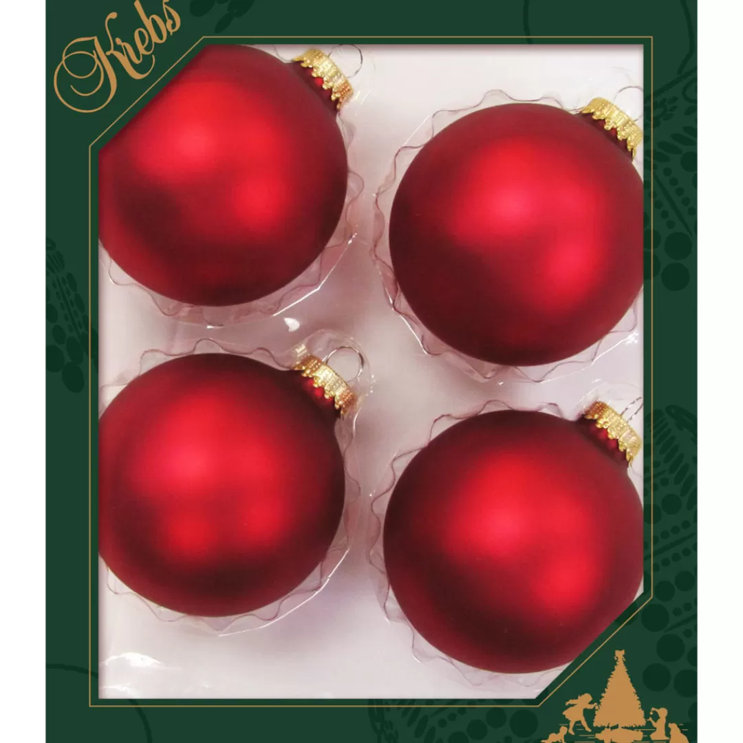 The Christmas Shop Glass | Red Theme*8cm Matt Red Baubles