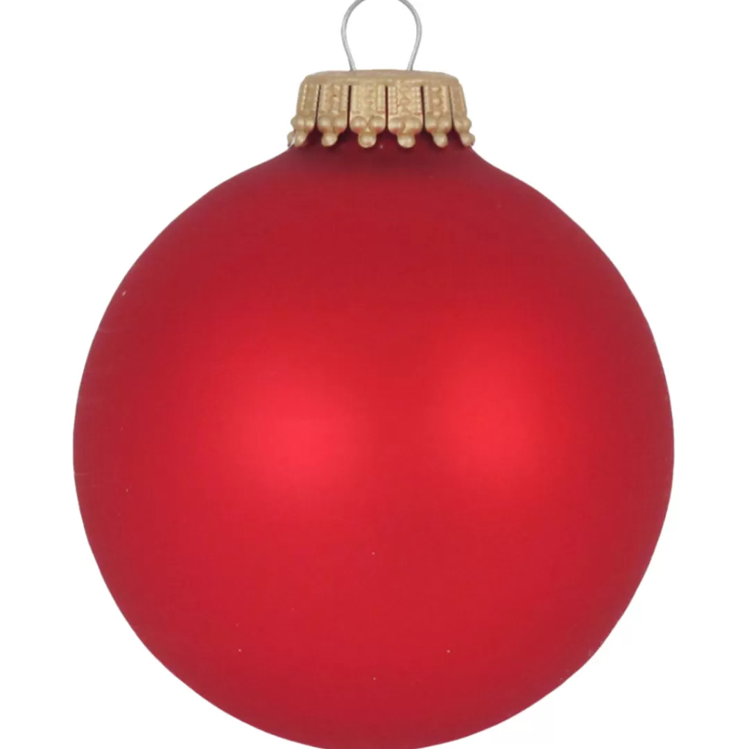 The Christmas Shop Glass | Red Theme*8cm Matt Red Baubles