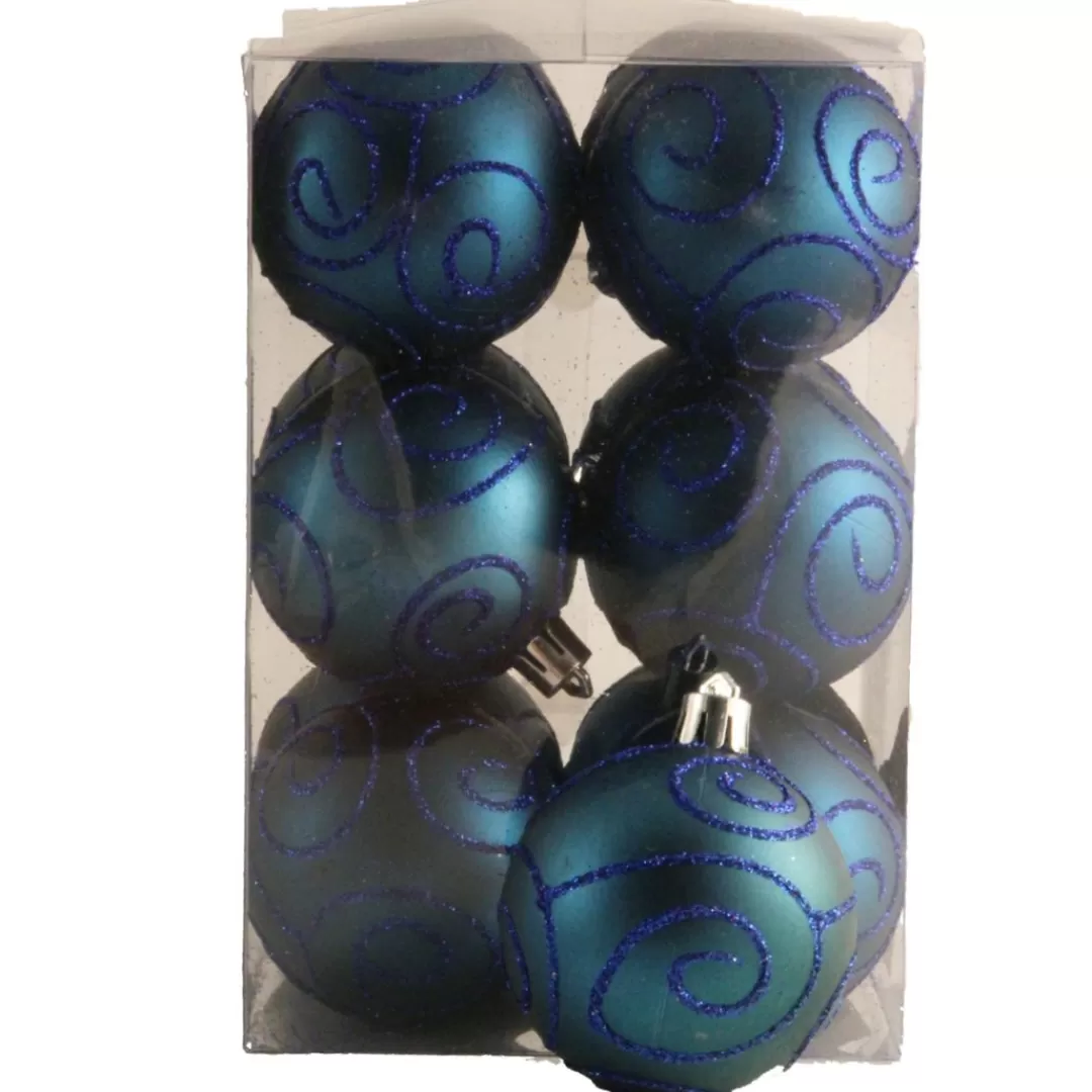 The Christmas Shop Other Colours | Shatterproof*Aqua Baubles With Glitter Swirls