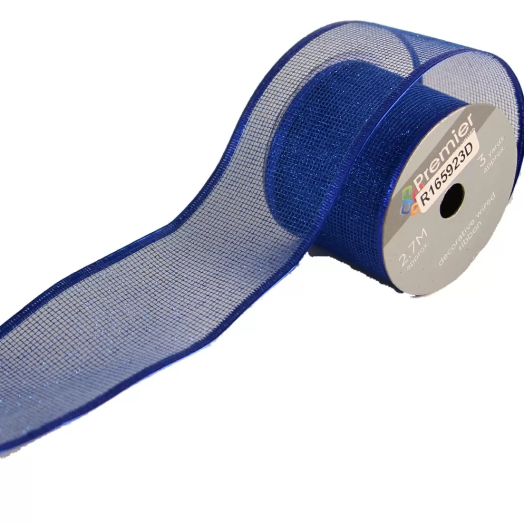 The Christmas Shop Ribbon | Other Colours*Blue Mesh Ribbon