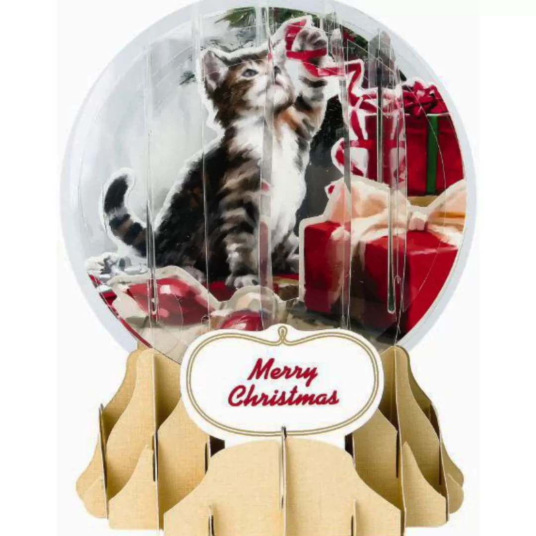 The Christmas Shop Single Cards*Cat Globe Card