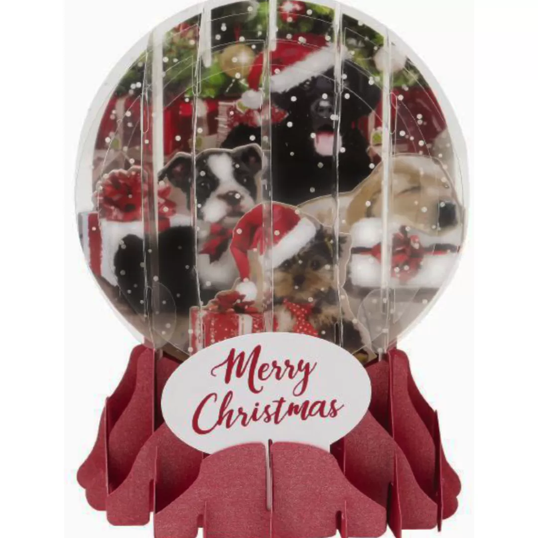 The Christmas Shop Single Cards*Christmas Puppies Globe Card