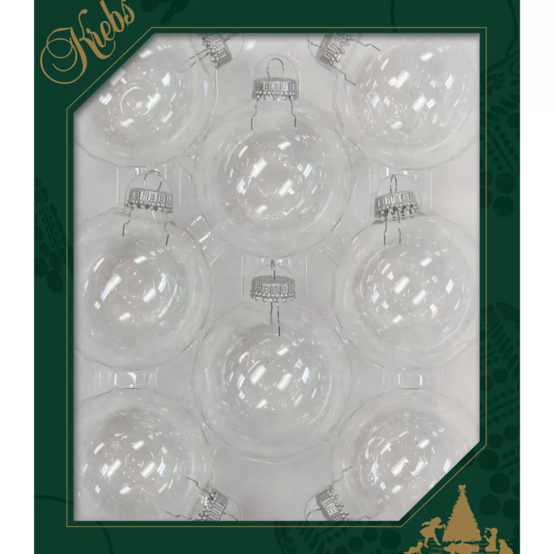 The Christmas Shop Silver & White Theme | Glass*Clear Glass Baubles