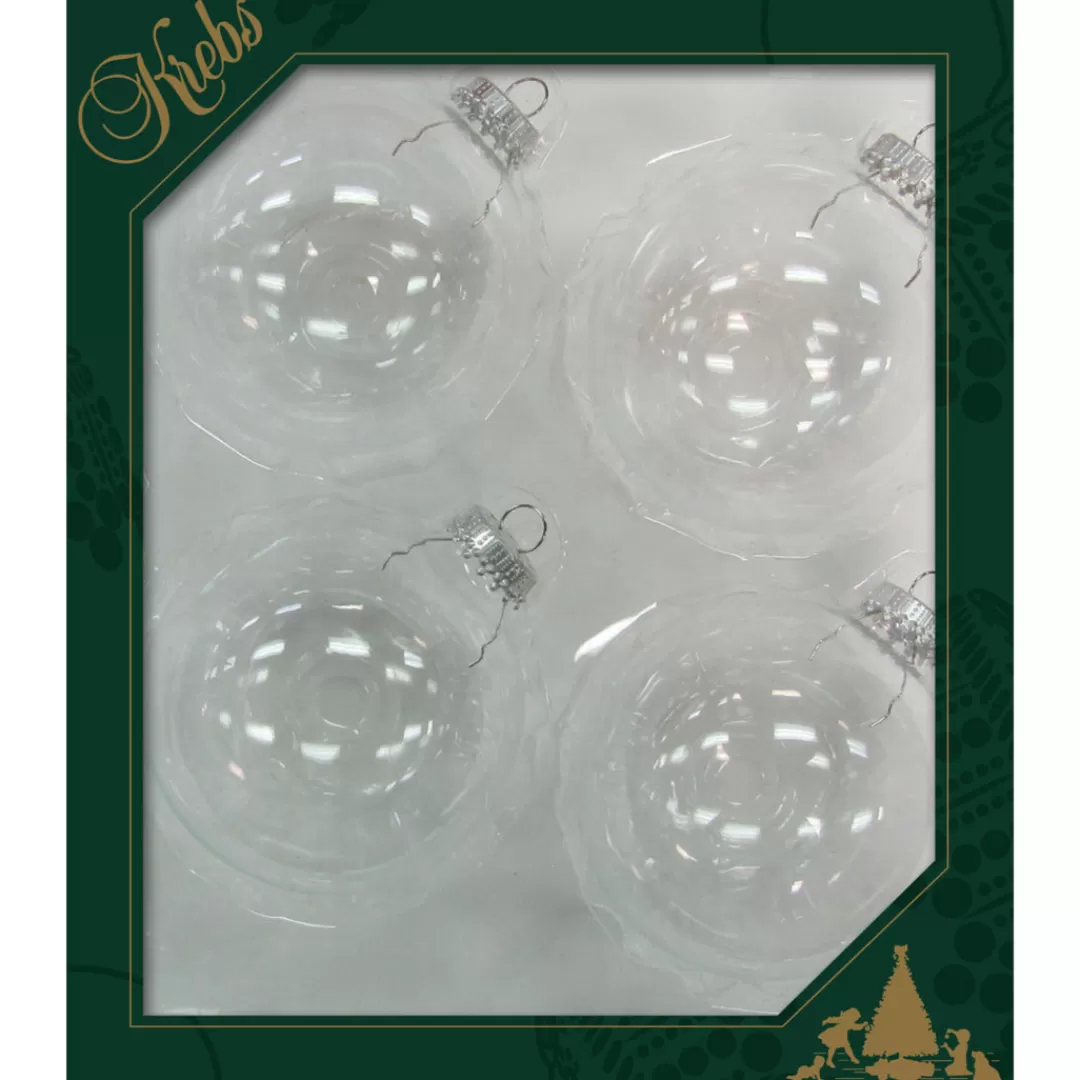 The Christmas Shop Silver & White Theme | Glass*Clear Glass Baubles