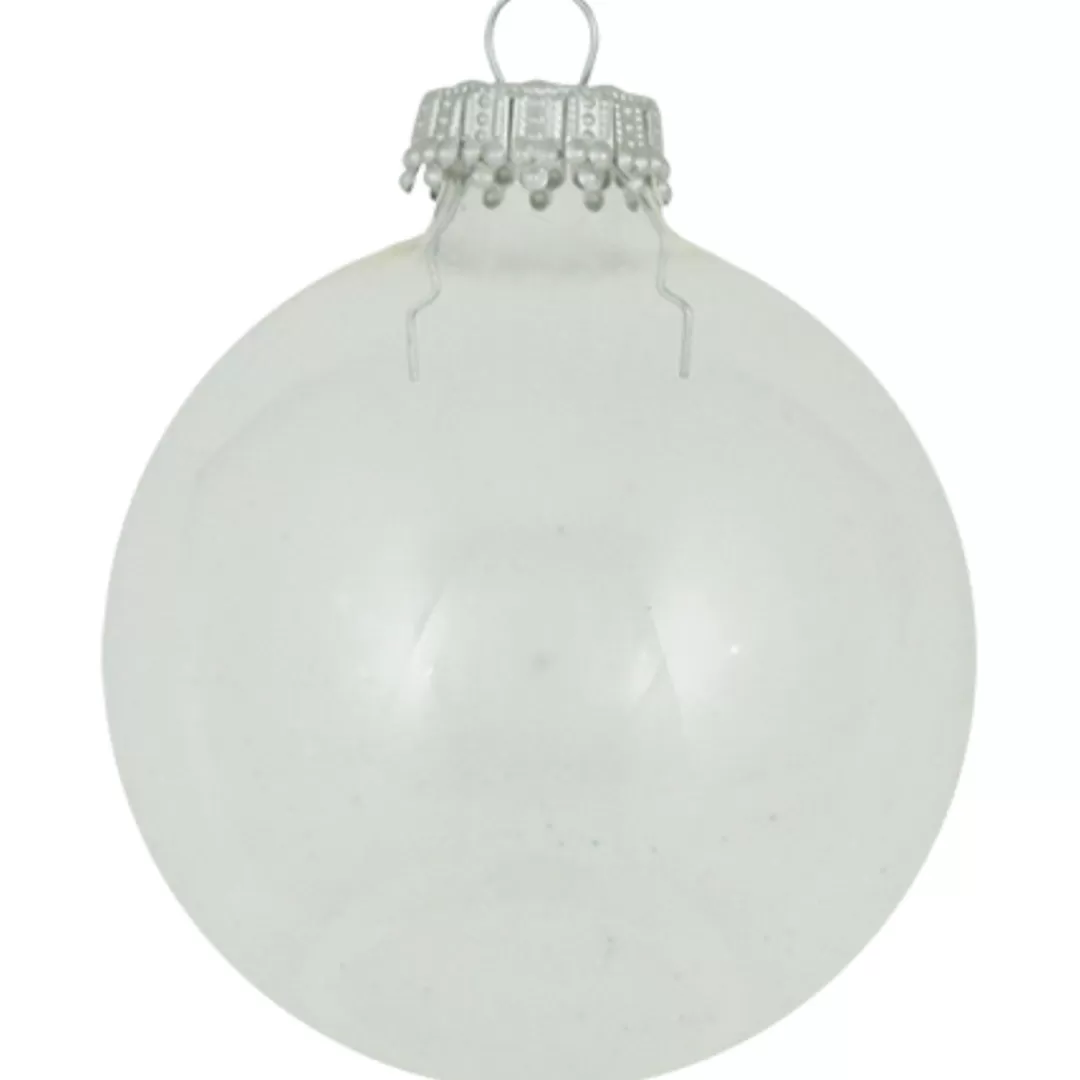 The Christmas Shop Silver & White Theme | Glass*Clear Glass Baubles