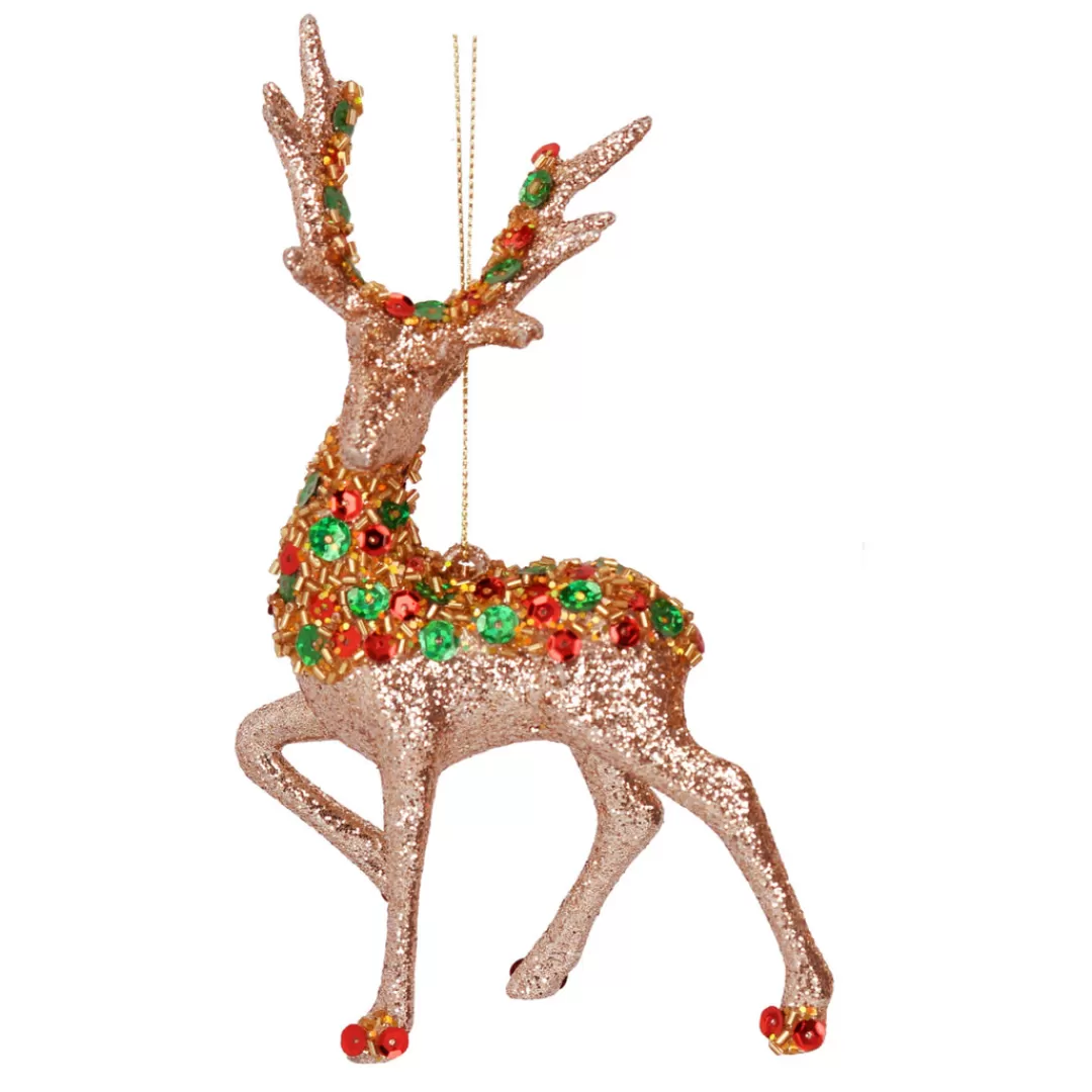 The Christmas Shop Gold Theme*Copper Glitter Stag