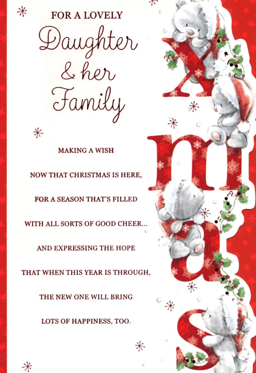 The Christmas Shop Cards For Relatives*Daughter And Family Christmas Card