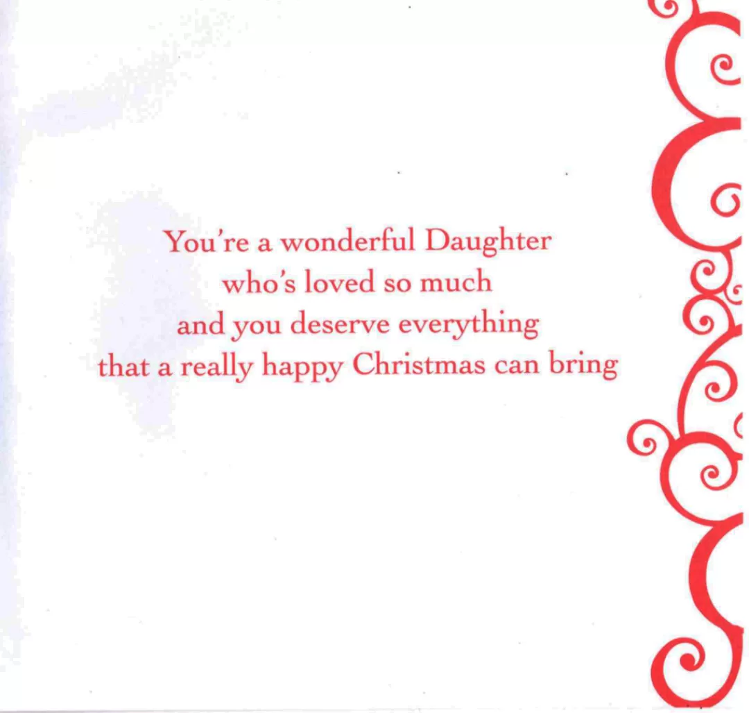 The Christmas Shop Cards For Relatives*Daughter Christmas Card