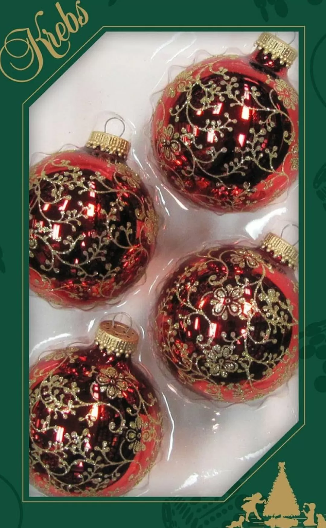 The Christmas Shop Glass | Red Theme*Decorated Baubles