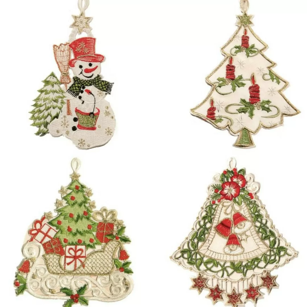 The Christmas Shop Other Colours*Embroidered Decorations