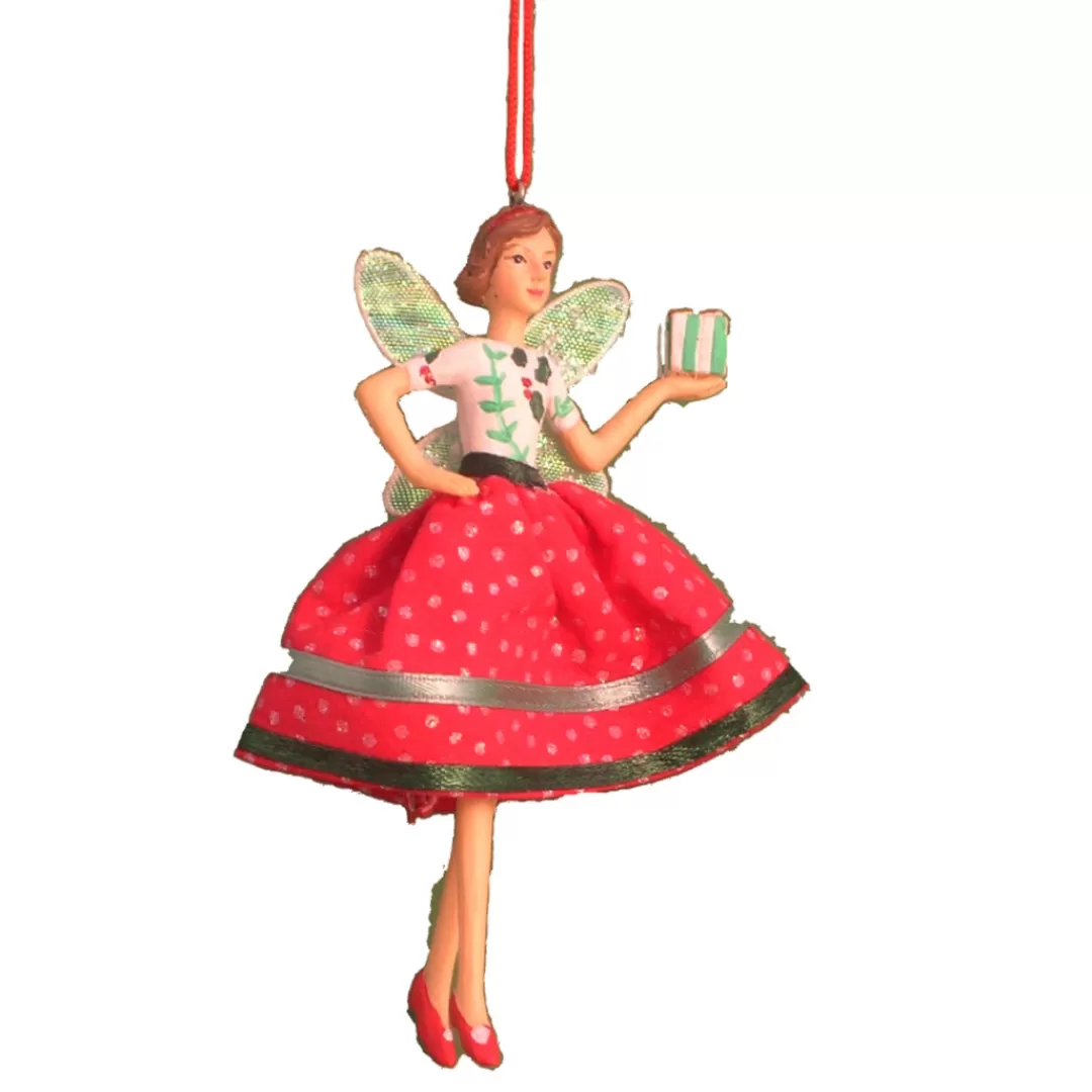 The Christmas Shop Characters | Other Colours*Fairy With Parcel In Red Spot Dress