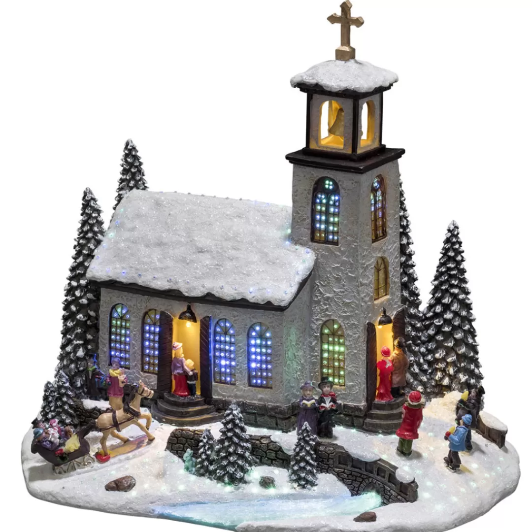 The Christmas Shop Electric Operated Lights | Lighted Houses*Fibre Optic Church