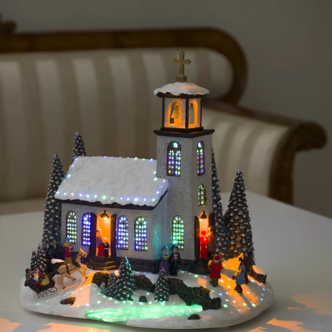 The Christmas Shop Electric Operated Lights | Lighted Houses*Fibre Optic Church