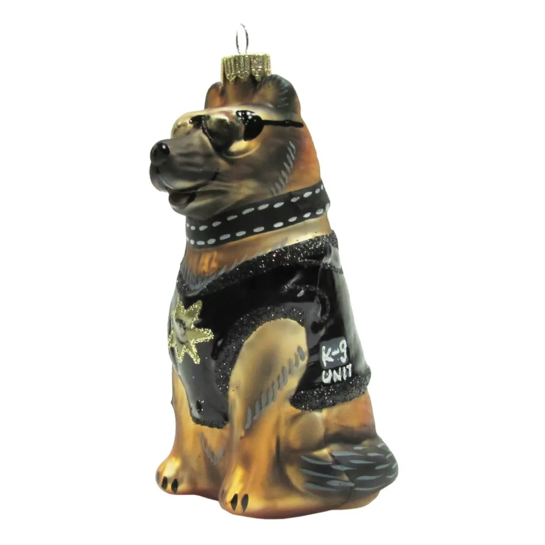 The Christmas Shop Glass*German Shepherd Police Dog