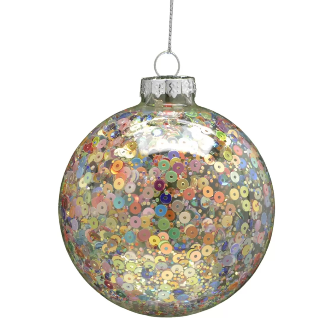 The Christmas Shop Glass | Glass*Glass Ball With Sequins