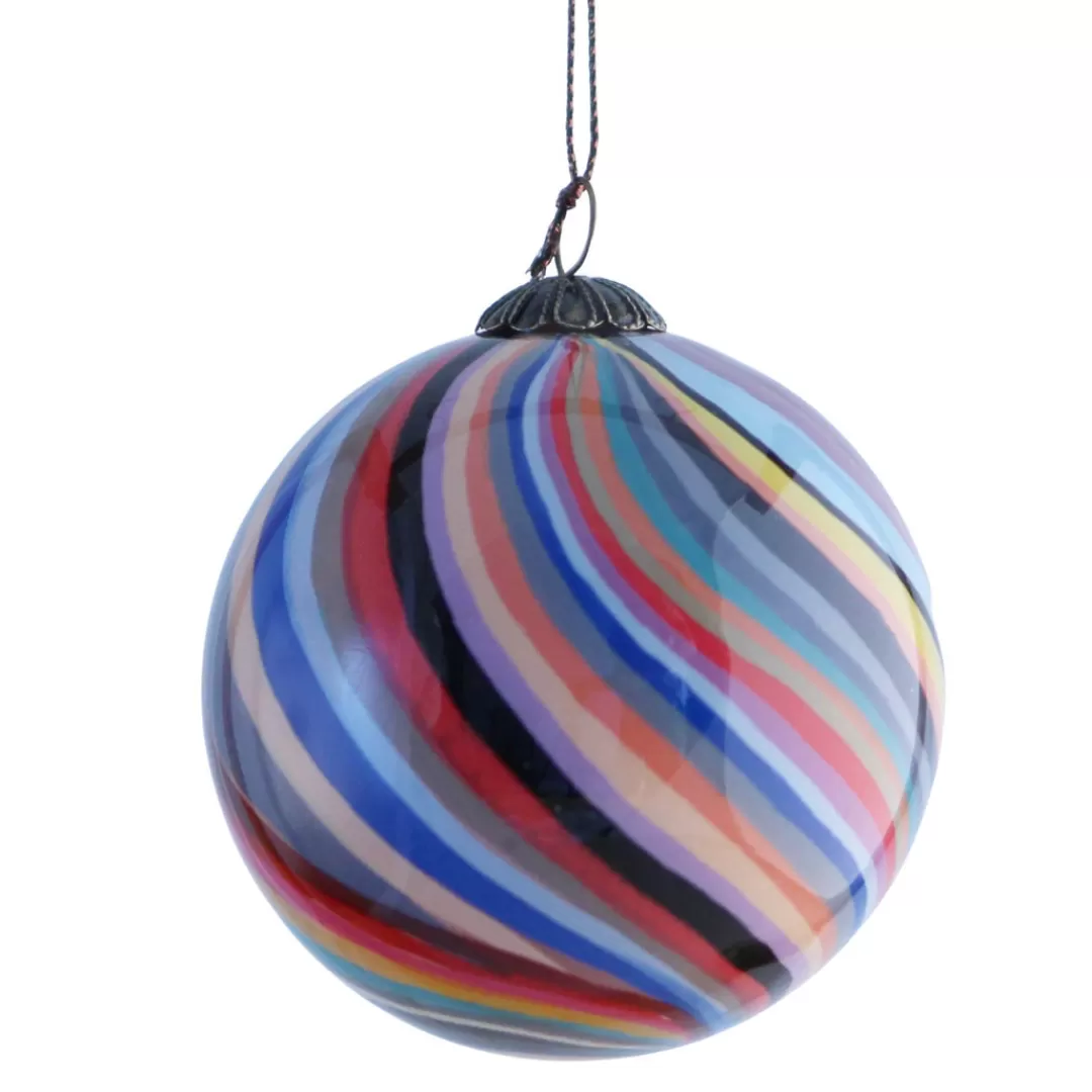 The Christmas Shop Glass | Glass*Glass Bauble With Swirl Design