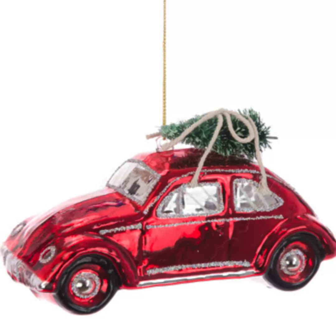 The Christmas Shop Glass | Red Theme*Glass Car With Tree