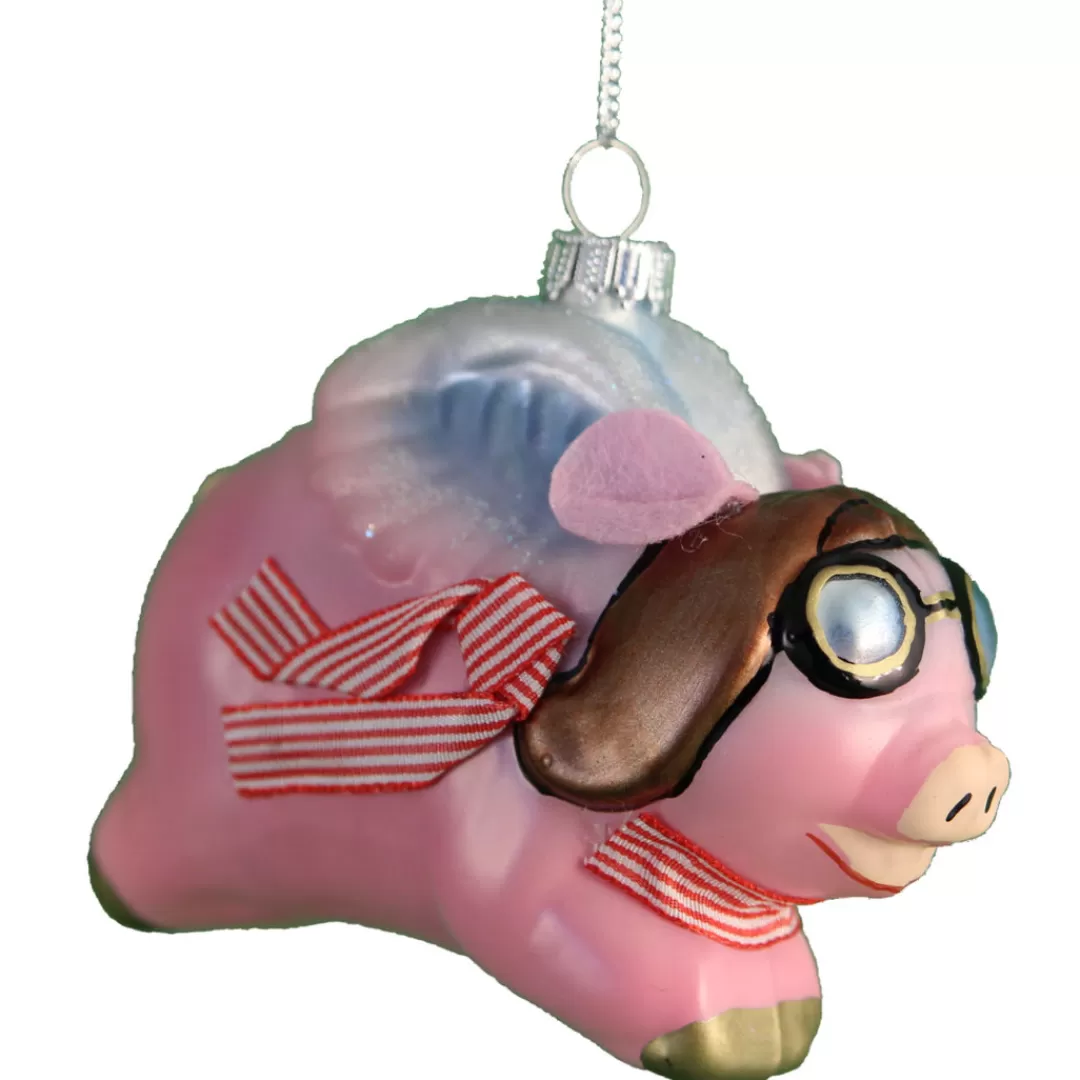 The Christmas Shop Glass*Glass Flying Pig