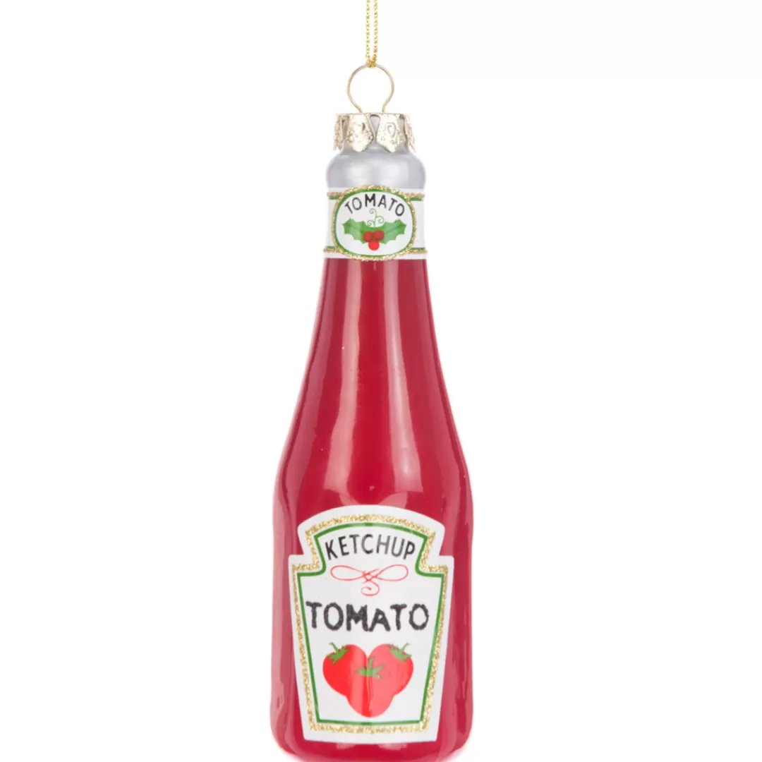 The Christmas Shop Glass | Red Theme*Glass Ketchup Bottle