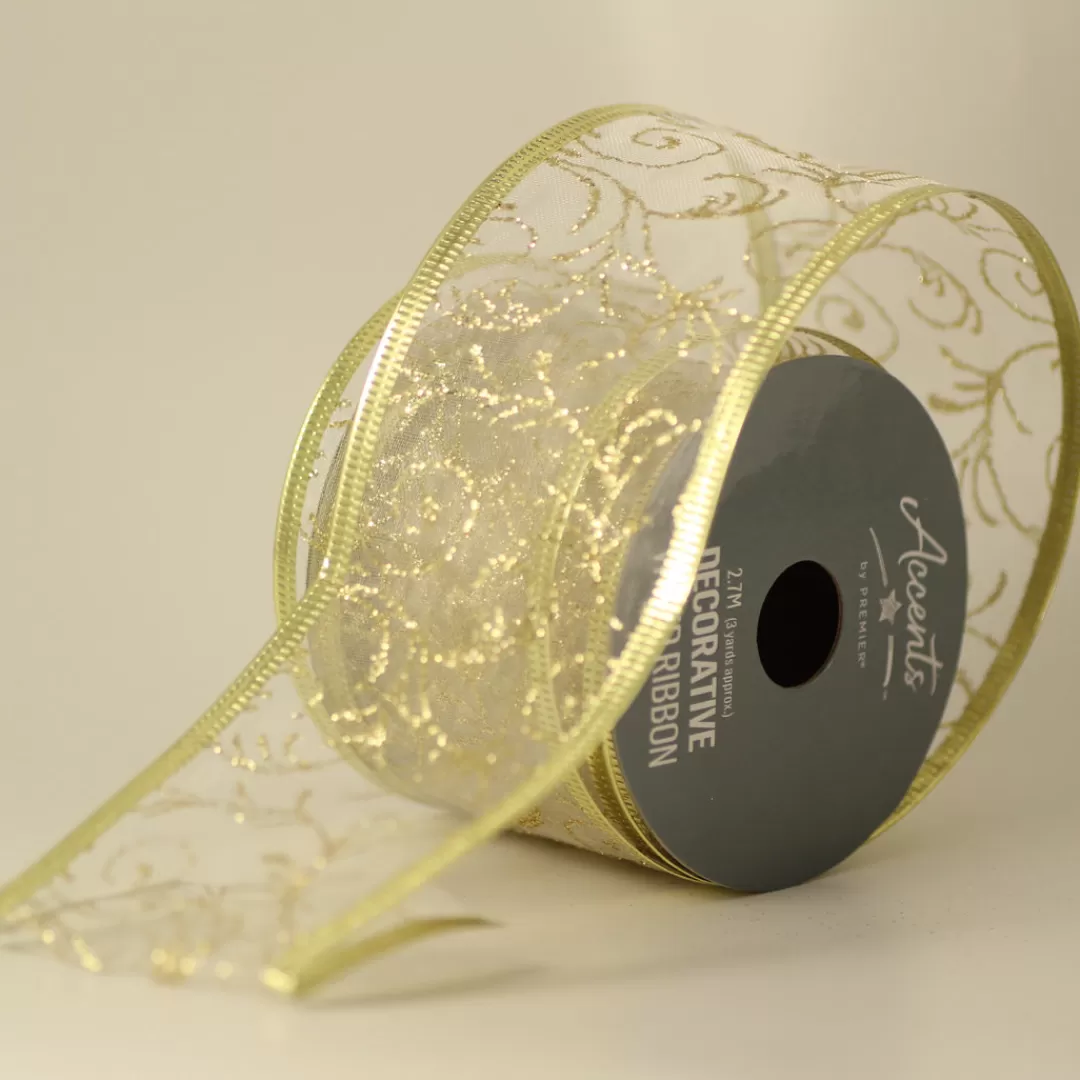 The Christmas Shop Ribbon | Gold Theme*Gold Sheer Ribbon