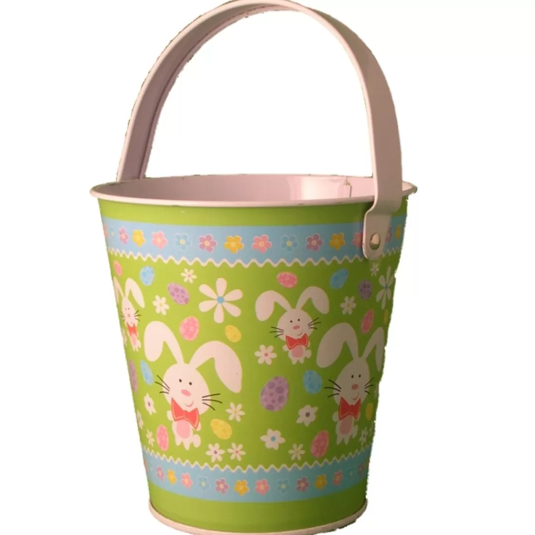 The Christmas Shop Easter Etc.*Green Metal Easter Bucket