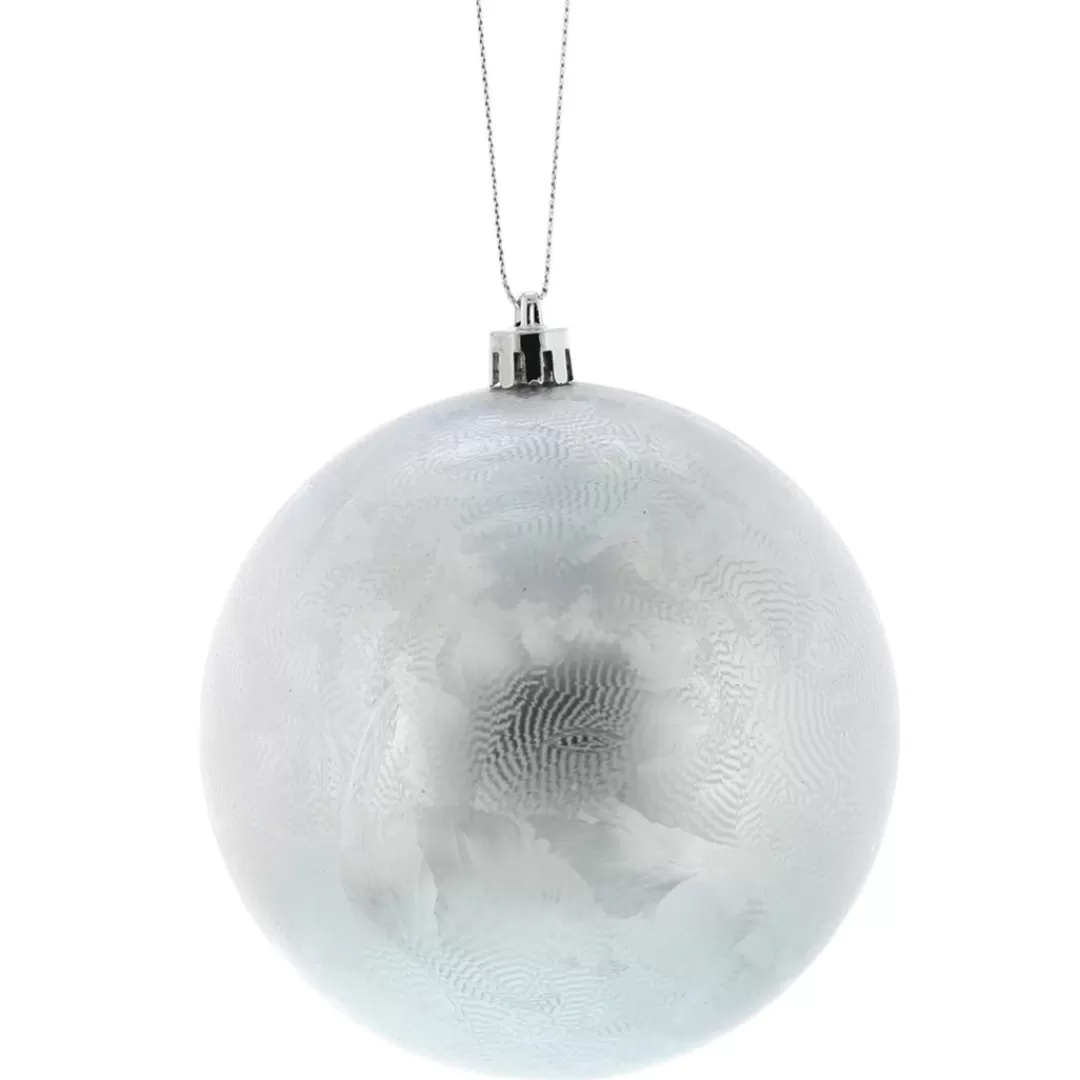 The Christmas Shop Silver & White Theme | Shatterproof*Ice Effect Glastic Bauble