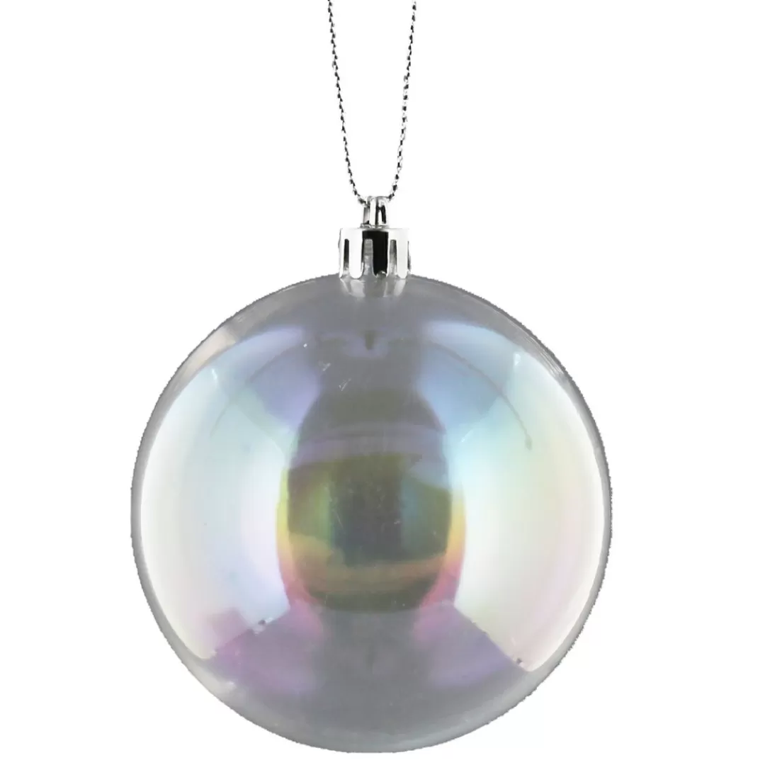 The Christmas Shop Silver & White Theme | Shatterproof*Iridescent Glastic Bauble