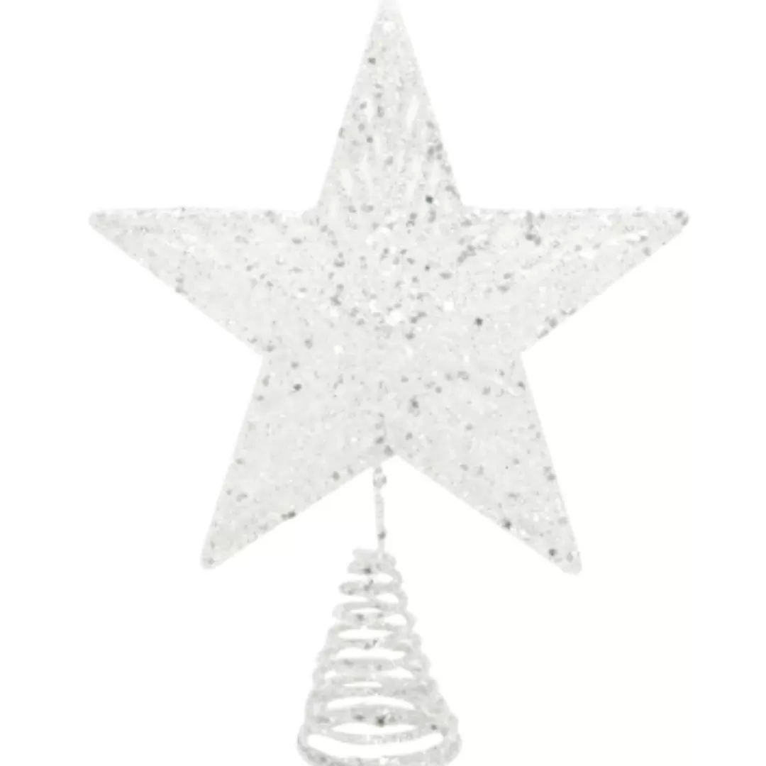 The Christmas Shop Treetop Stars | Silver & White Theme*Iridescent White Treetop Star