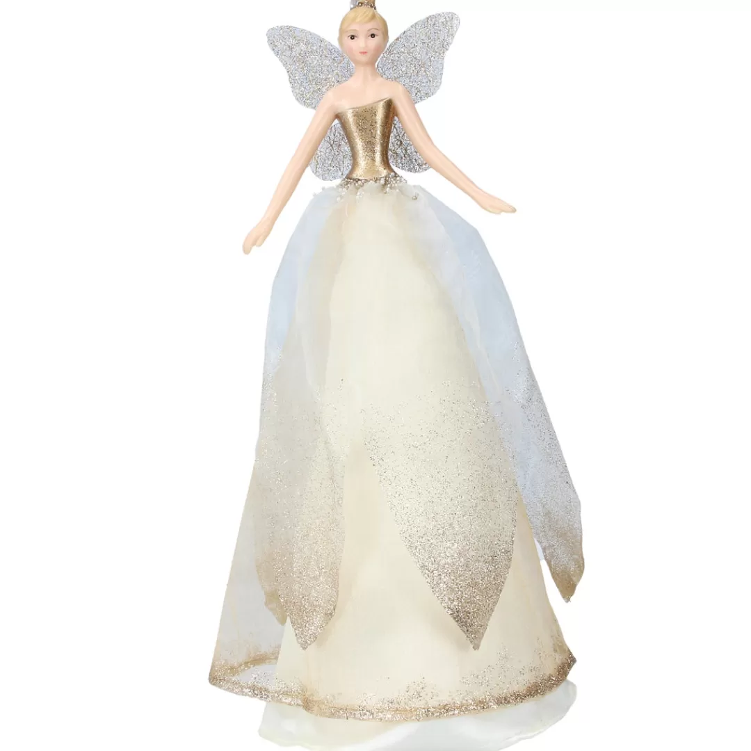 The Christmas Shop Treetop Angels | Gold Theme*Ivory And Gold Fairy