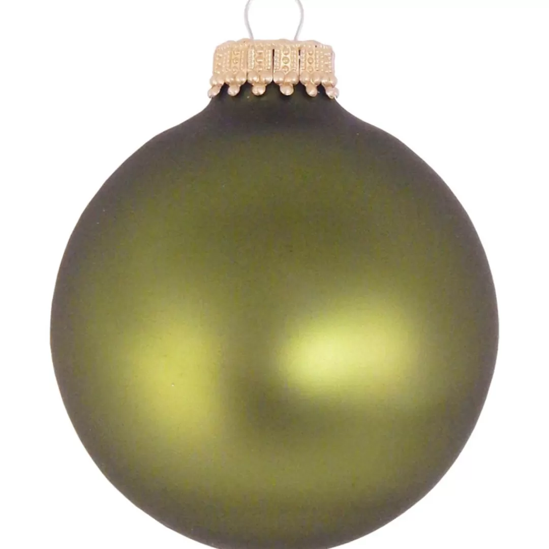 The Christmas Shop Other Colours | Glass*Matt Lime Green Glass Baubles