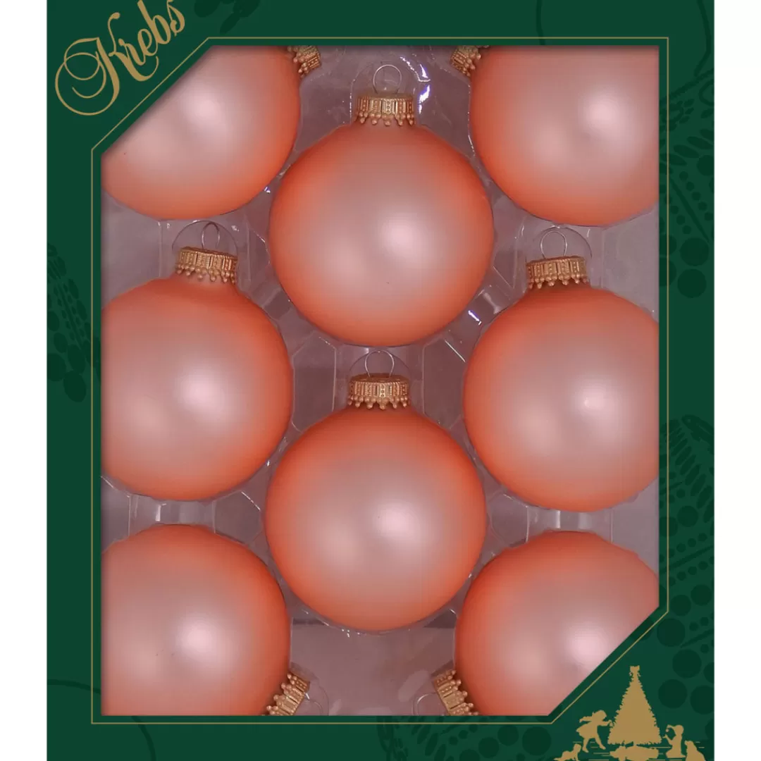 The Christmas Shop Glass*Matt Pink Glass Baubles