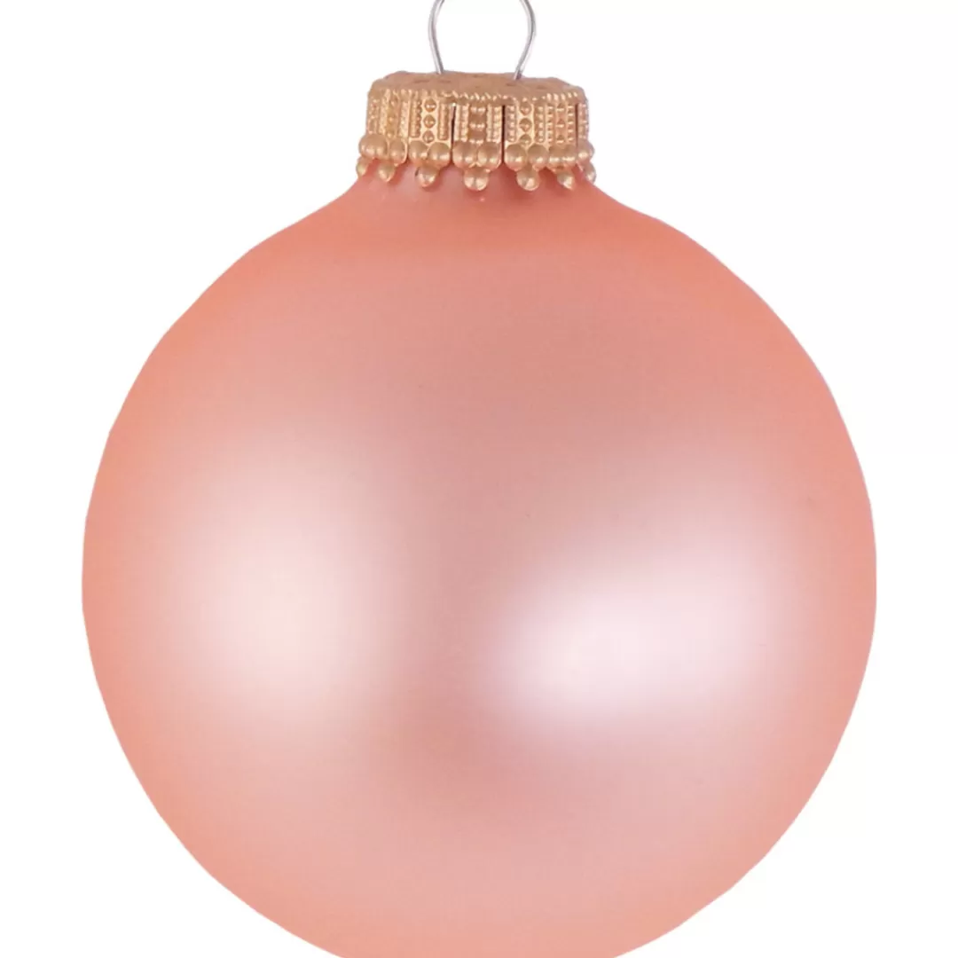 The Christmas Shop Glass*Matt Pink Glass Baubles