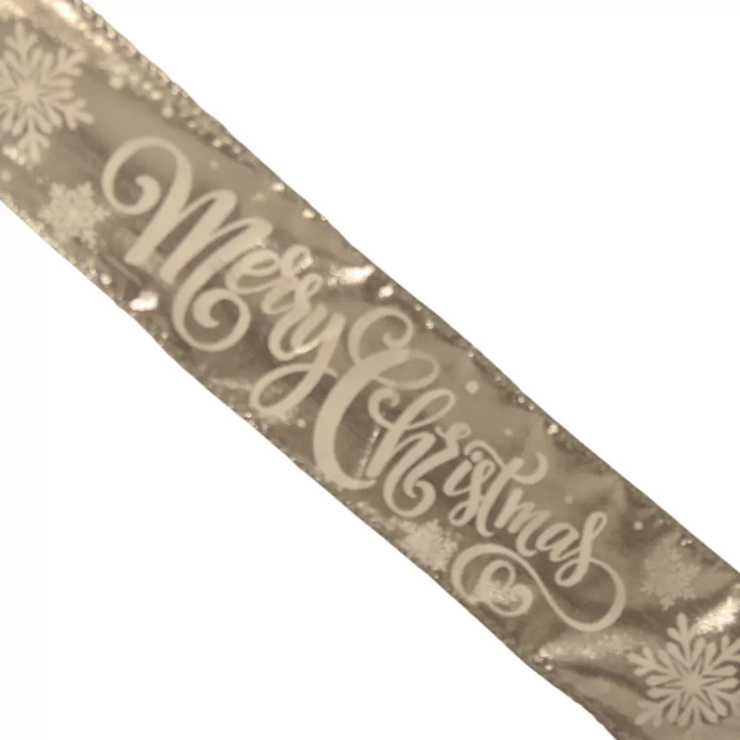 The Christmas Shop Ribbon | Silver & White Theme*Merry Christmas Ribbon