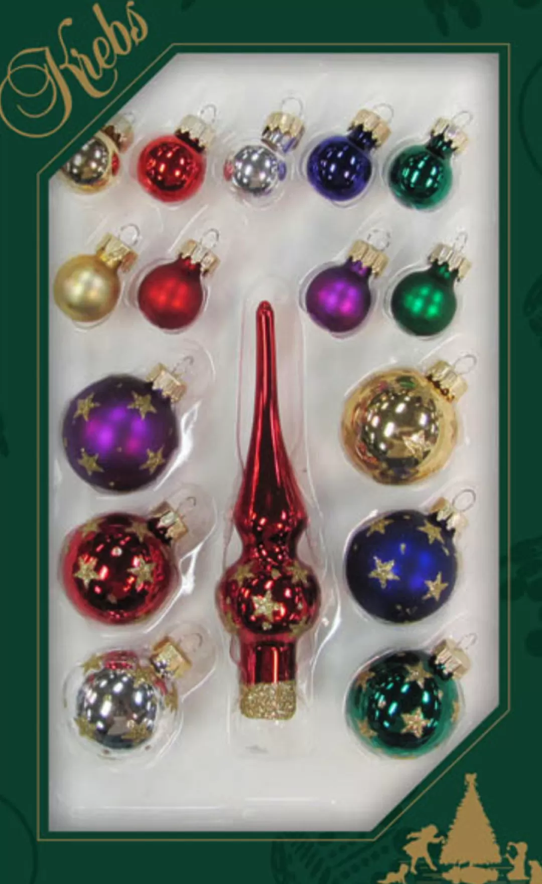 The Christmas Shop Glass*Mini Coloured Trim Set