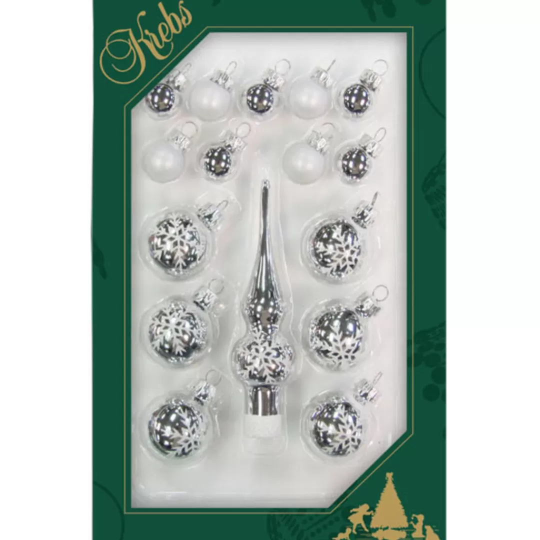 The Christmas Shop Glass | Silver & White Theme*Mini Silver Trim Set