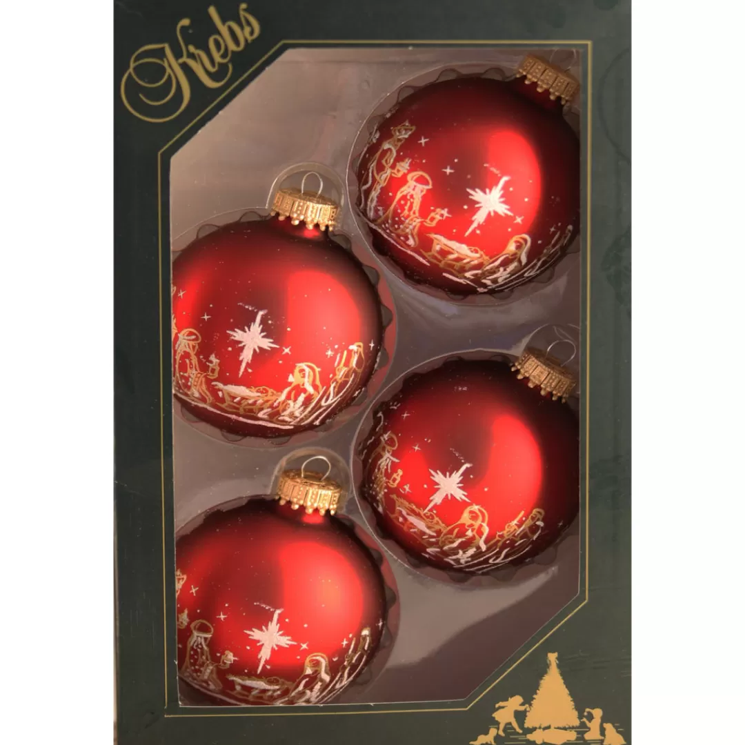 The Christmas Shop Glass | Red Theme*Nativity Glass Baubles (seconds)