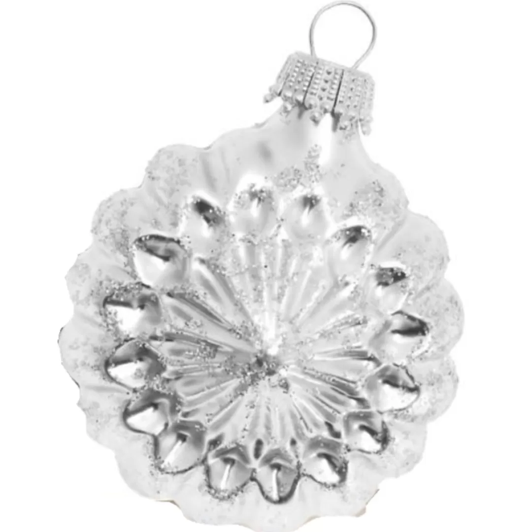 The Christmas Shop Glass | Silver & White Theme*Nostalgic Silver Glass Hangers