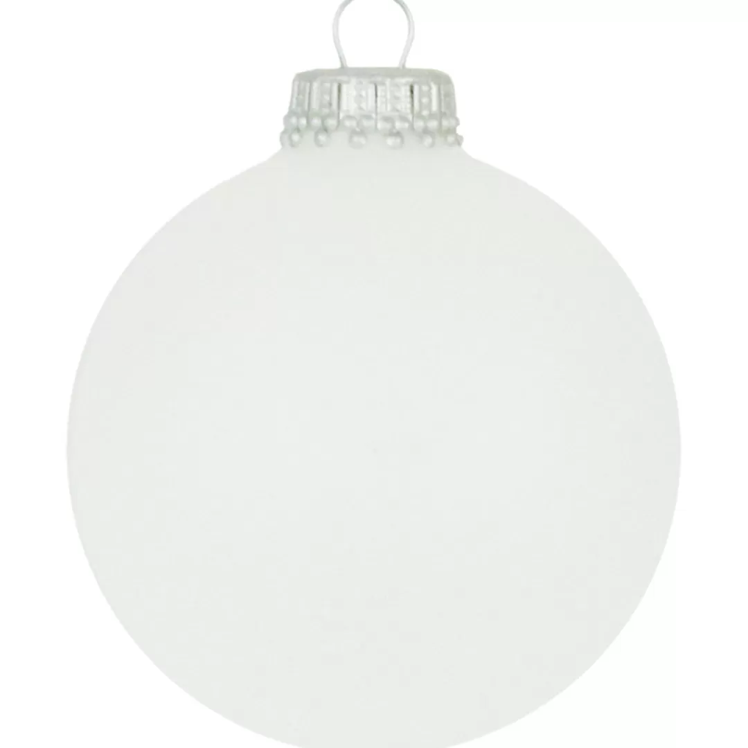 The Christmas Shop Silver & White Theme | Glass*Opaque Glass Baubles