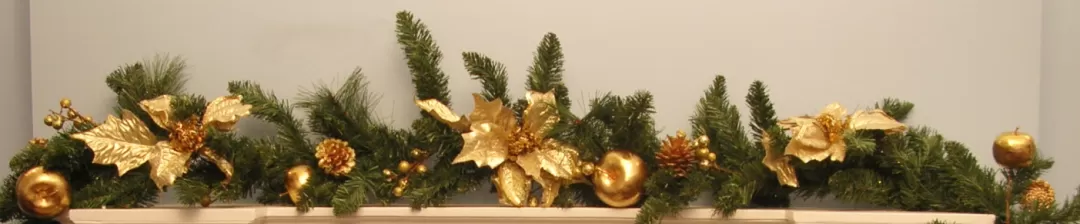 The Christmas Shop Garlands*Pine Twig Garland With Gold Trimmings