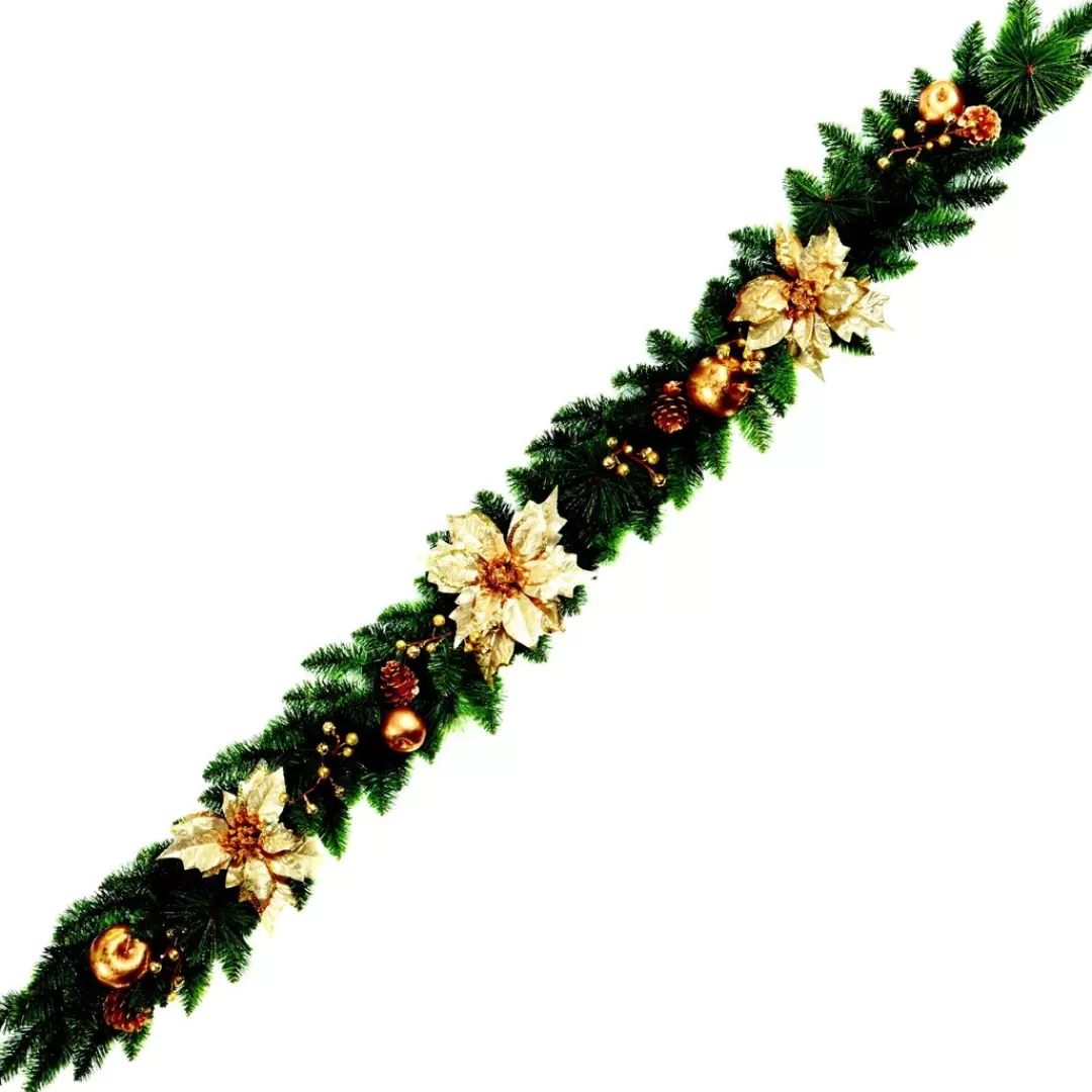 The Christmas Shop Garlands*Pine Twig Garland With Gold Trimmings