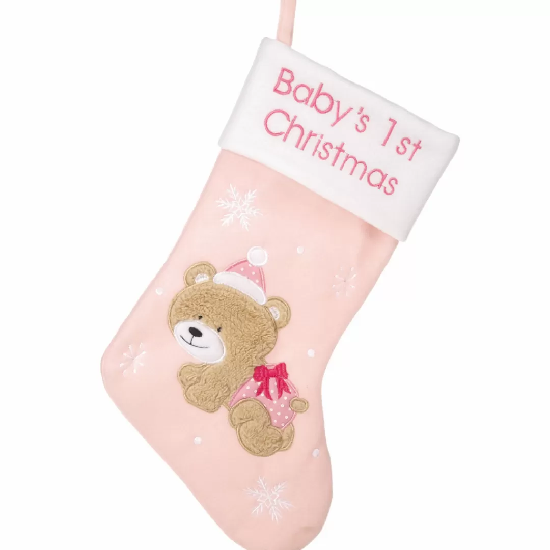 The Christmas Shop Stockings | Baby'S First Christmas*Pink Baby's 1st Stocking