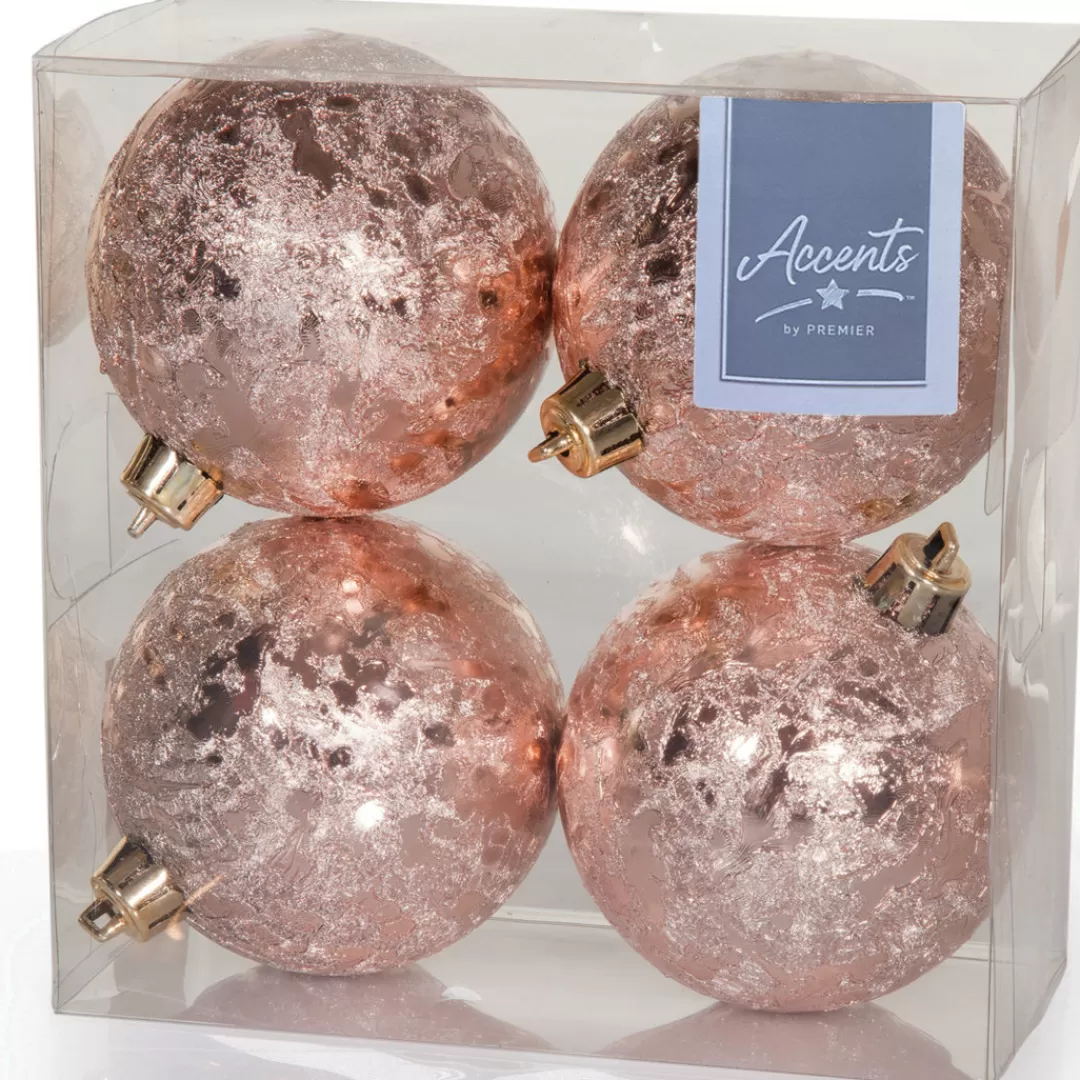 The Christmas Shop Shatterproof*Pink Blush Ice Baubles