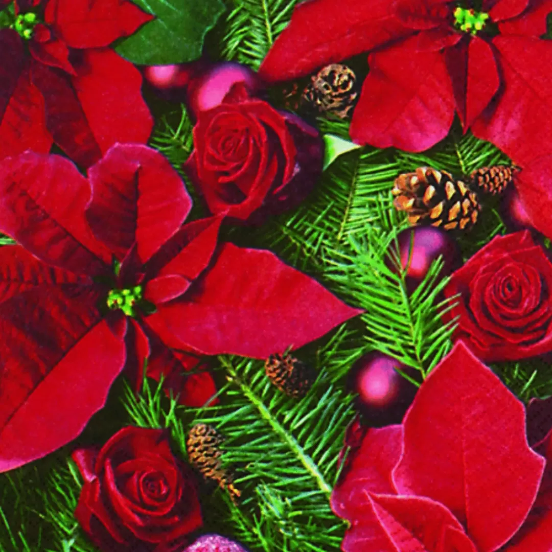 The Christmas Shop Tableware*Poinsettia Paper Napkins