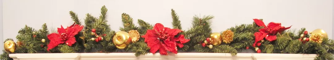 The Christmas Shop Garlands*Poinsettia Pine Garland