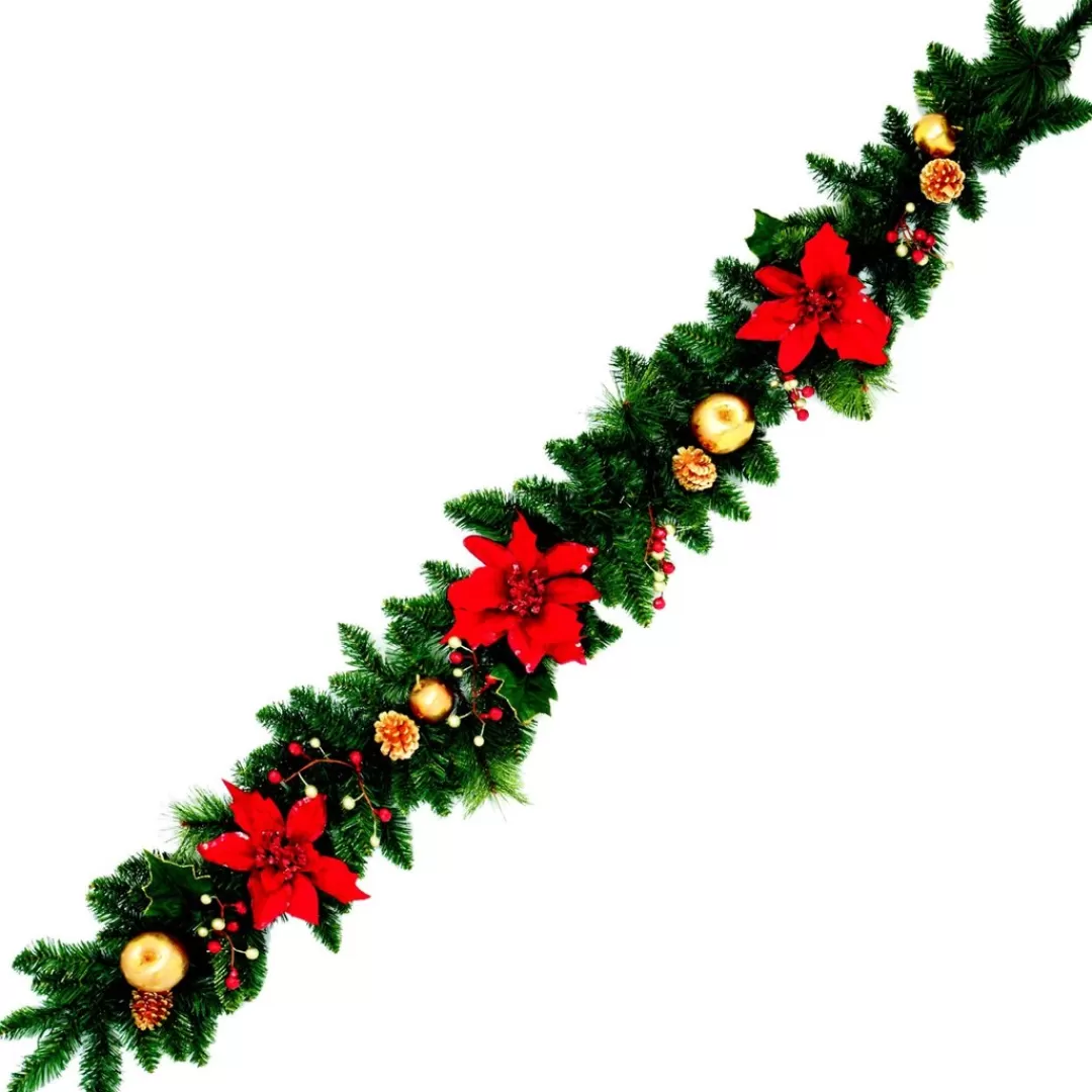 The Christmas Shop Garlands*Poinsettia Pine Garland