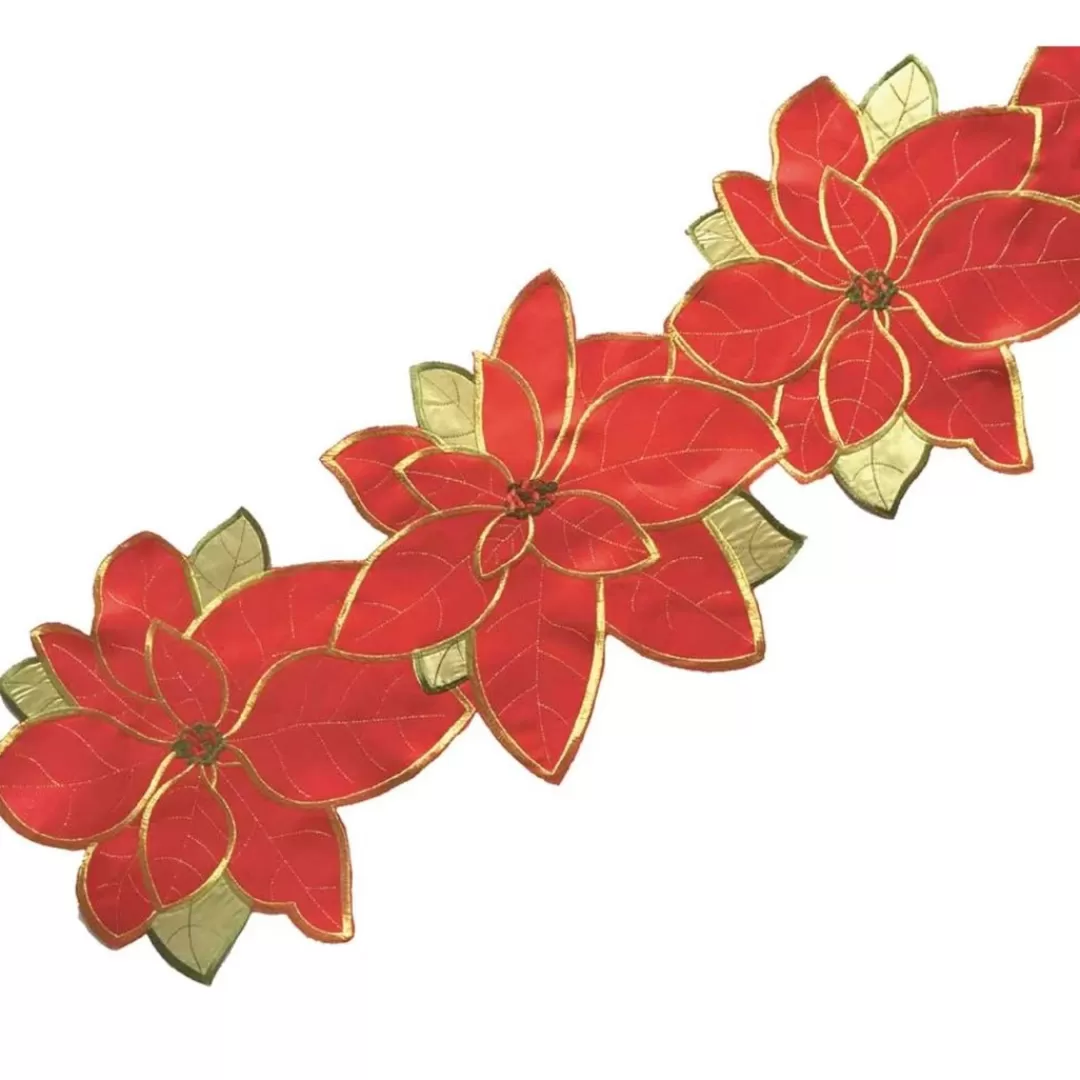 The Christmas Shop Tableware | Tablecloths*Poinsettia Table Runner